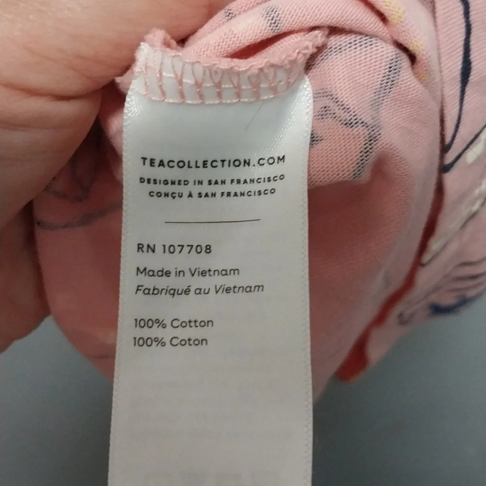 Tea Collection Pink Cat Graphic Long Sleeve Dress 12